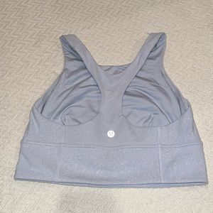 Lululemon Light Blue Wunder Train Longline Bra, Medium Support, Size 8